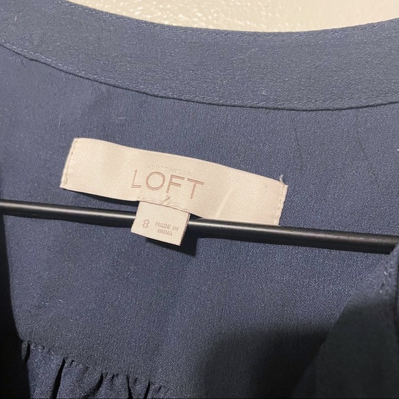 Navy Blue Loft Flounce Dress 8 - Picture 11 of 12